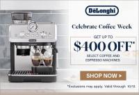 Buy Coffee Machines from Espresso Dolce and get $400 Off